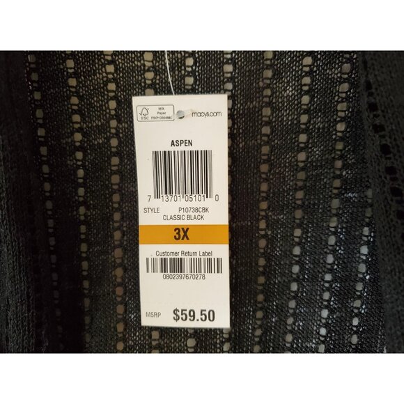 AMERICAN RAG BLACK DRESS SWEATER SHAWL WRAP EMBROIDERY LACE SIZE 3XL NWT - Picture 3 of 10